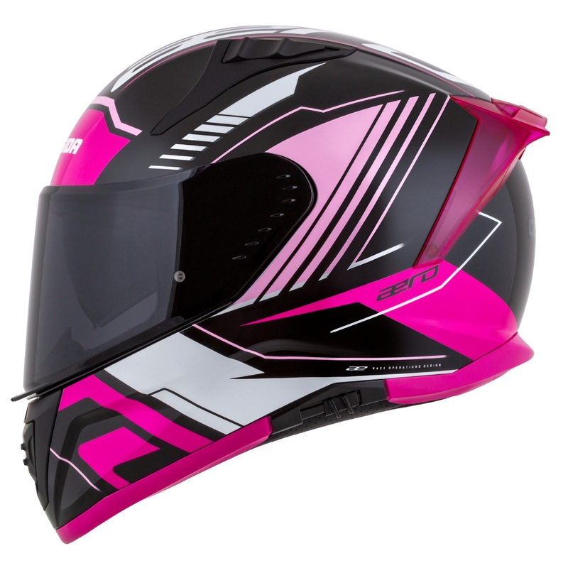 Kask motocyklowy Cassida Aero Drome czarno-różowo-biały integralny