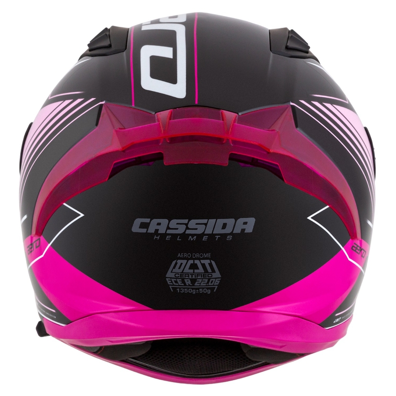 Kask motocyklowy Cassida Aero Drome czarno-różowo-biały integralny