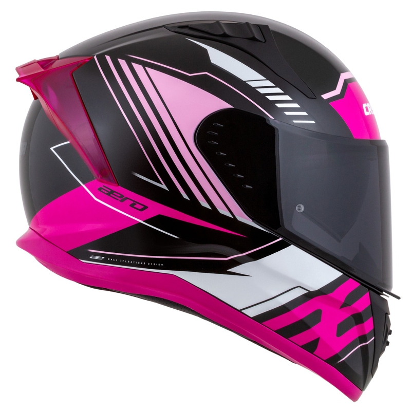 Kask motocyklowy Cassida Aero Drome czarno-różowo-biały integralny