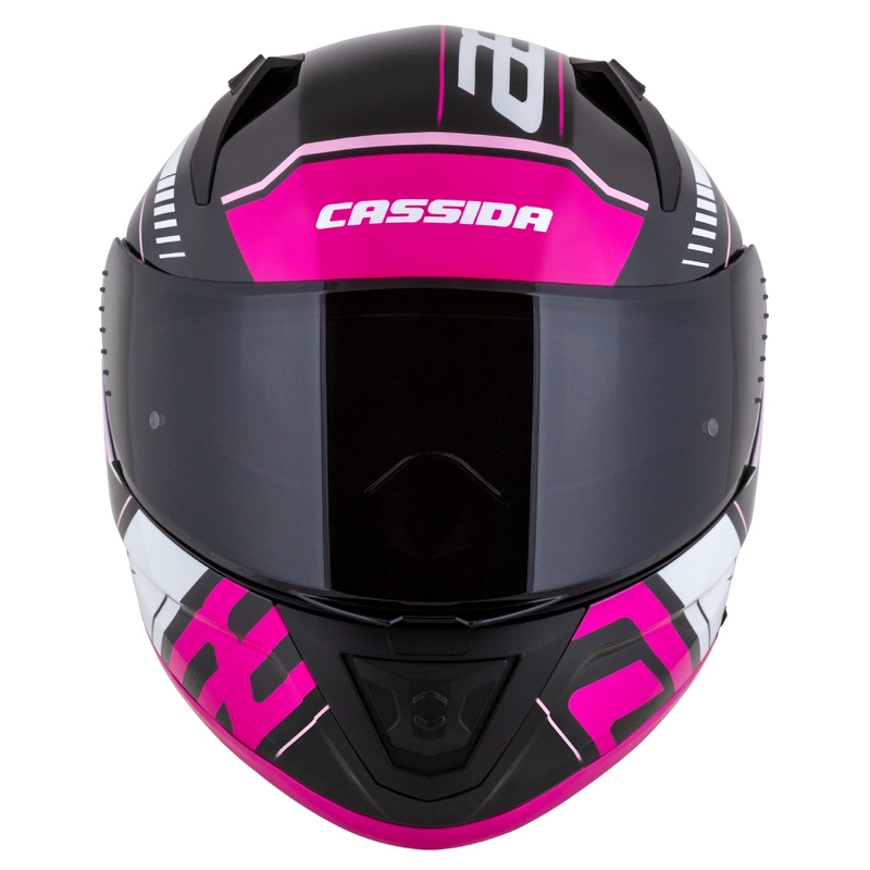 Kask motocyklowy Cassida Aero Drome czarno-różowo-biały integralny