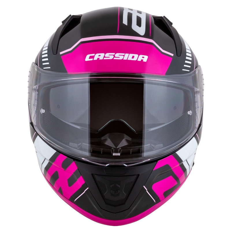 Kask motocyklowy Cassida Aero Drome czarno-różowo-biały integralny