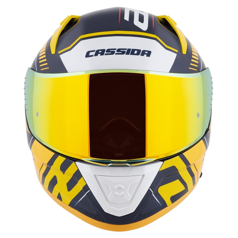 Kask motocyklowy Cassida Aero Drome Integral Niebiesko-Fluo Żółto-Pomarańczowo-Czerwono-Jasnoniebieski-Biały