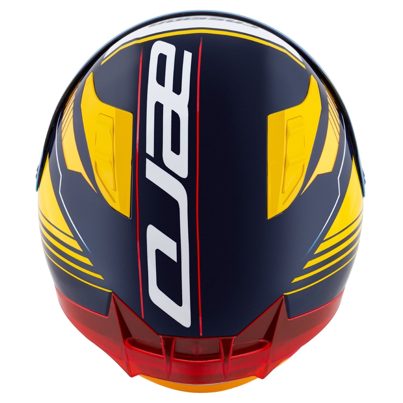 Kask motocyklowy Cassida Aero Drome Integral Niebiesko-Fluo Żółto-Pomarańczowo-Czerwono-Jasnoniebieski-Biały