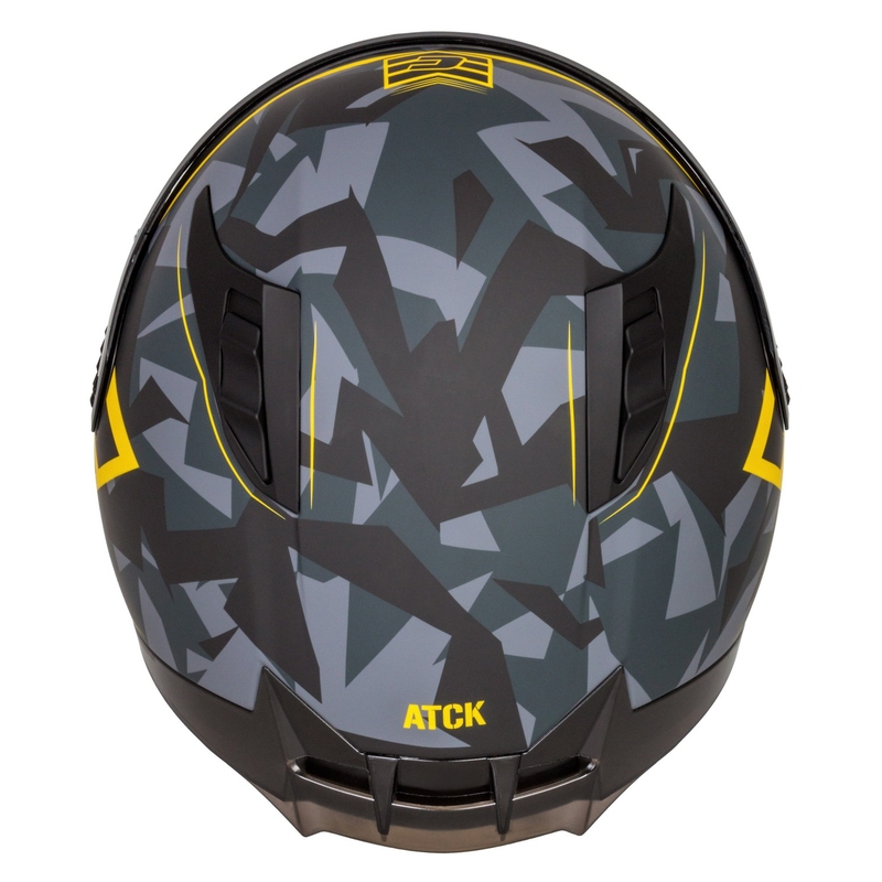 Zintegrowany kask motocyklowy Cassida Aero camo szaro-czarno-fluo żółty