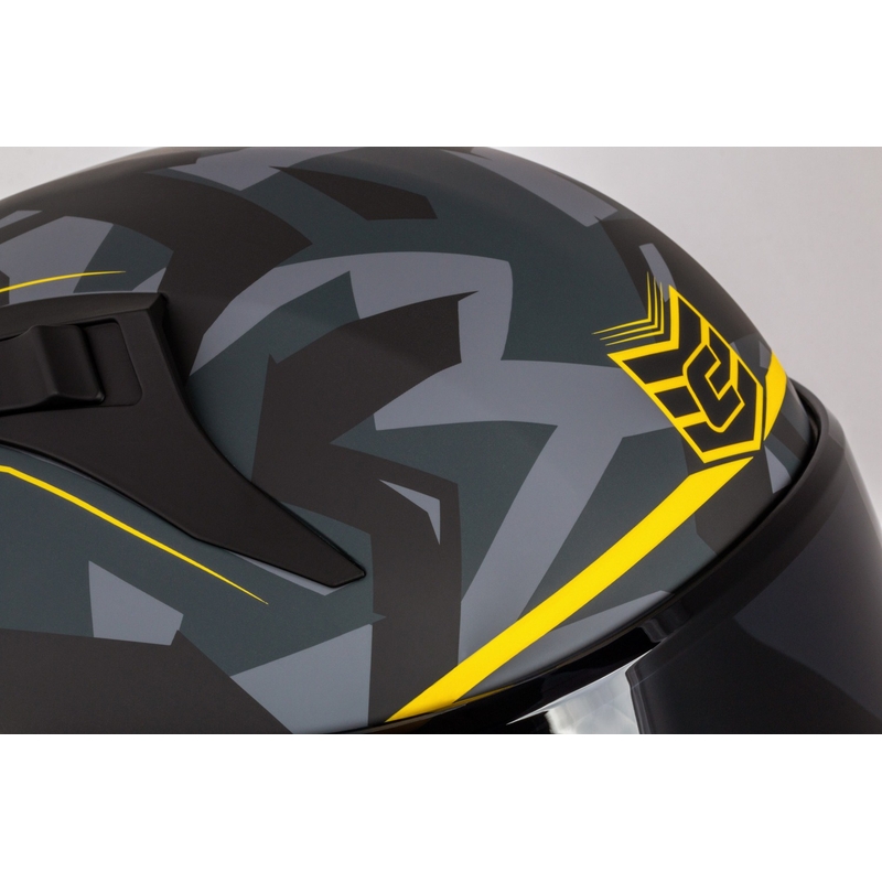 Zintegrowany kask motocyklowy Cassida Aero camo szaro-czarno-fluo żółty