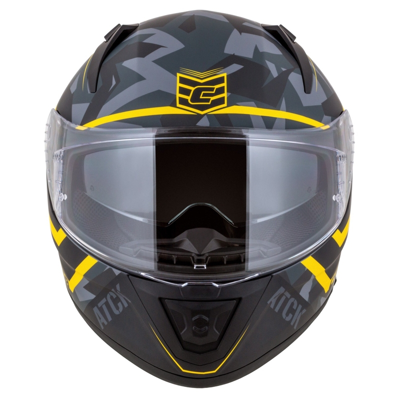 Zintegrowany kask motocyklowy Cassida Aero camo szaro-czarno-fluo żółty