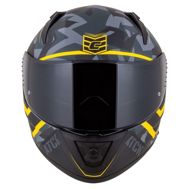 Zintegrowany kask motocyklowy Cassida Aero camo szaro-czarno-fluo żółty