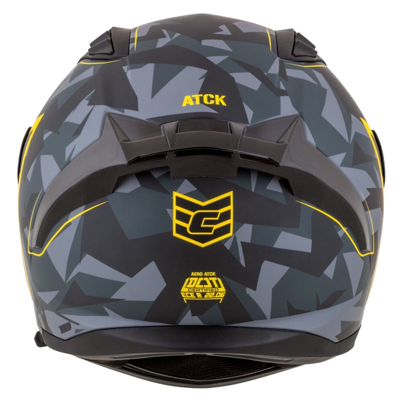 Zintegrowany kask motocyklowy Cassida Aero camo szaro-czarno-fluo żółty