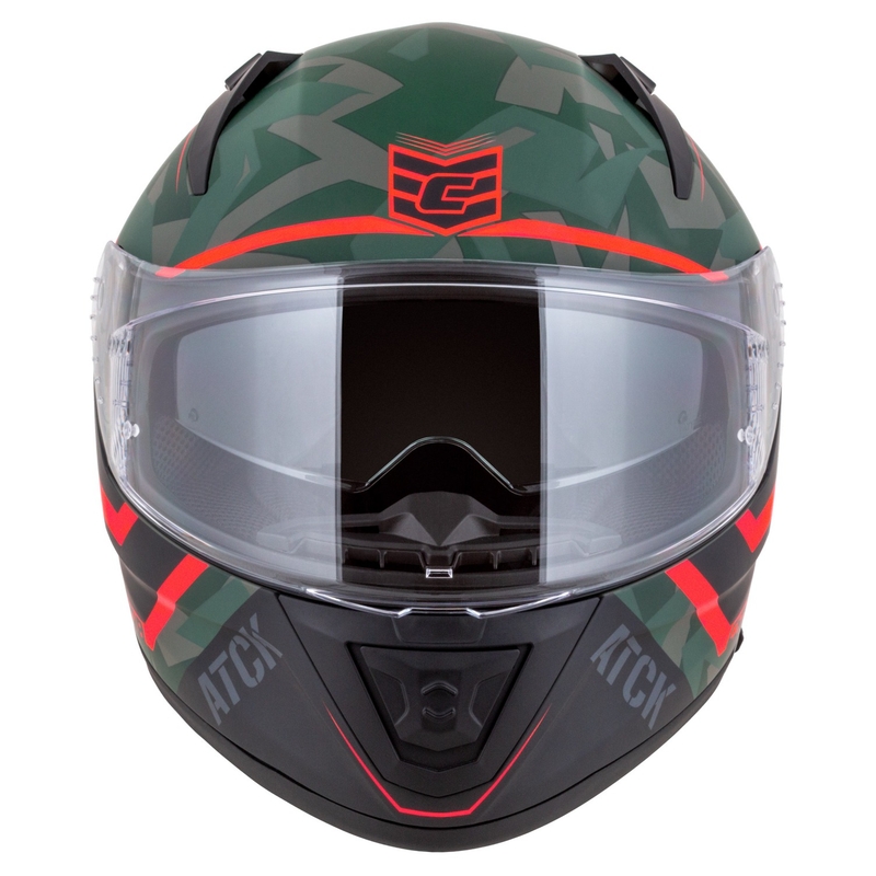 Integralny kask motocyklowy Cassida Aero ATCK, camo zielono-czarno-szaro-pomarańczowy