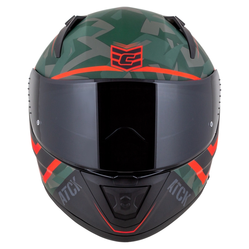 Integralny kask motocyklowy Cassida Aero ATCK, camo zielono-czarno-szaro-pomarańczowy