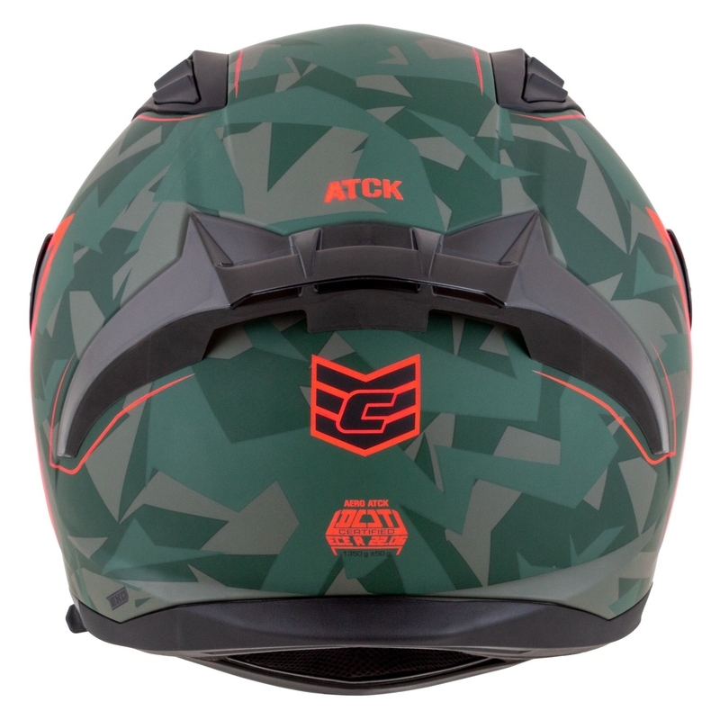 Integralny kask motocyklowy Cassida Aero ATCK, camo zielono-czarno-szaro-pomarańczowy