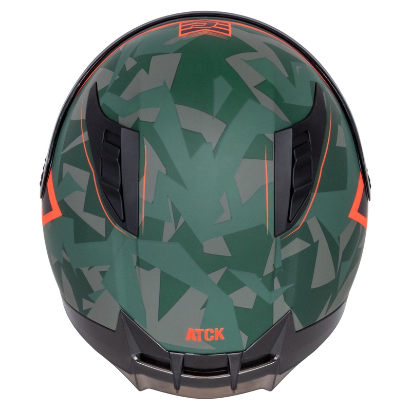 Integralny kask motocyklowy Cassida Aero ATCK, camo zielono-czarno-szaro-pomarańczowy