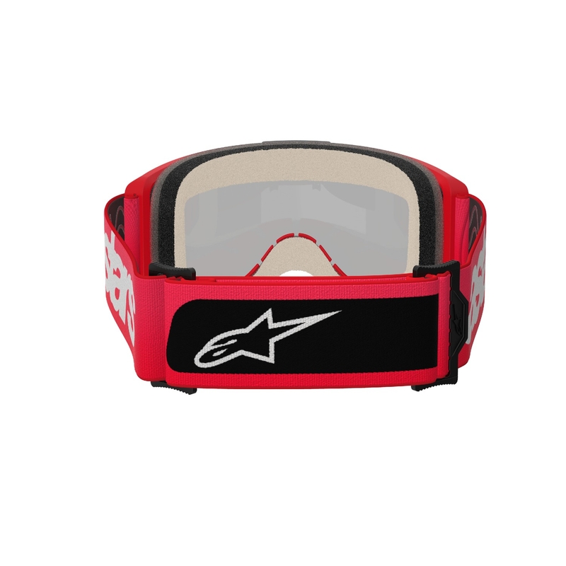 Gogle motocrossowe Alpinestars Vision 5 Blaze Red z lustrzaną złotą pleksi
