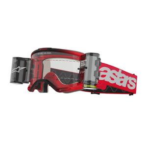 Gogle motocrossowe Alpinestars Vision 5 Blaze ROLL-OFF Wide Vision czerwone z przezroczystą pleksi