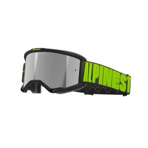 Gogle motocrossowe Alpinestars Vision 5 Puste szaro-fluo żółte z lustrzaną srebrną pleksi