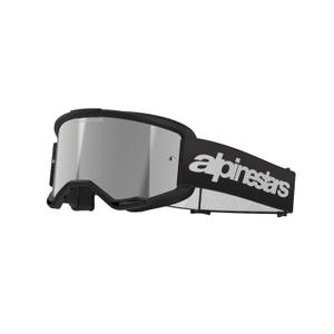 Gogle motocrossowe Alpinestars Vision 3 Wordmark w kolorze czarnym z lustrzaną srebrną pleksiglasem