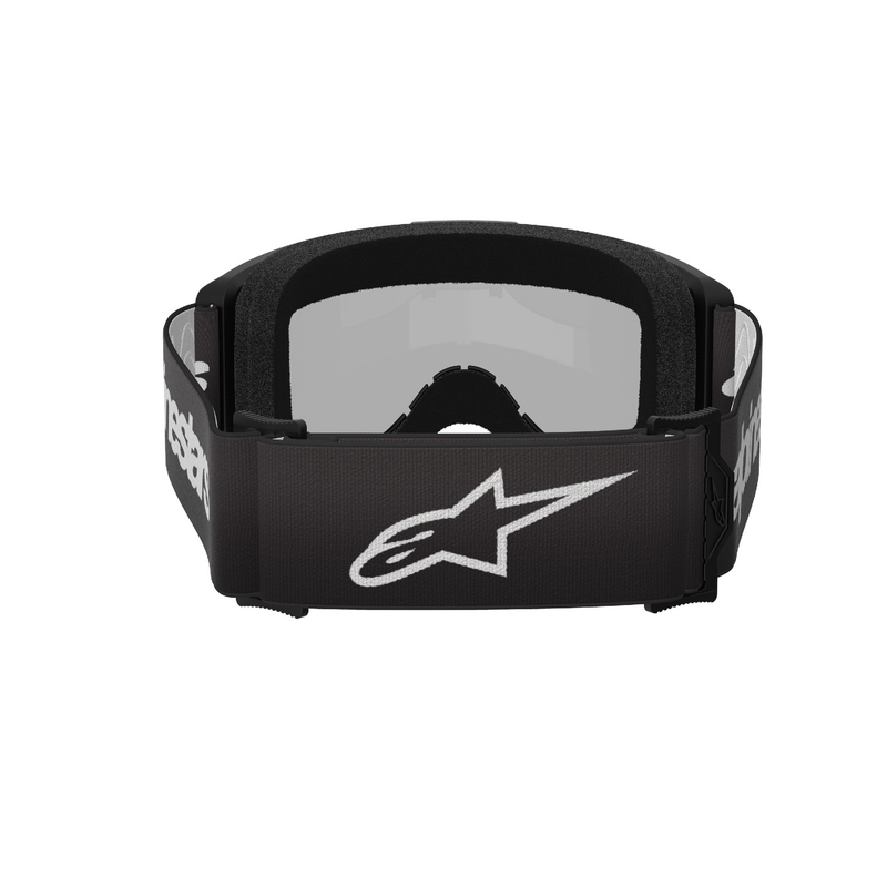 Gogle motocrossowe Alpinestars Vision 3 Wordmark w kolorze czarnym z lustrzaną srebrną pleksiglasem