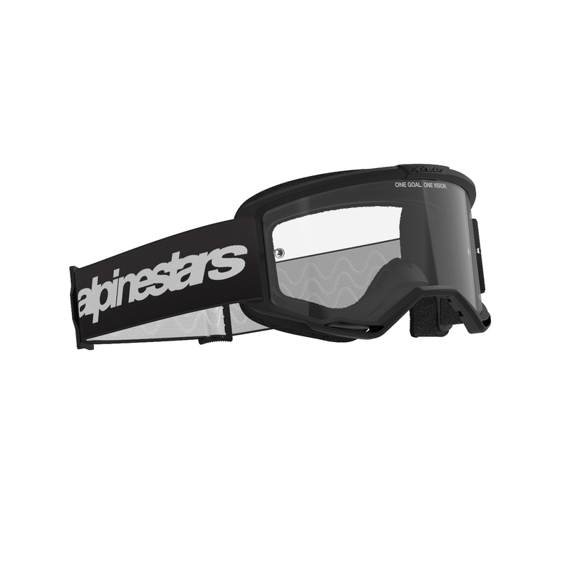 Gogle motocrossowe Alpinestars Vision 3 Wordmark w kolorze czarnym z przezroczystą pleksiglasem