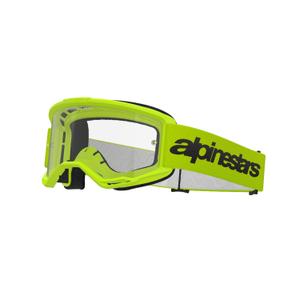 Gogle motocrossowe Alpinestars Vision 3 Wordmark fluo żółte z przezroczystą plexi