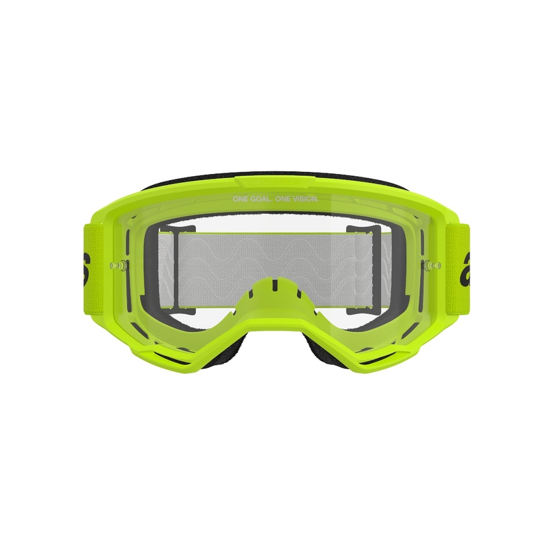Gogle motocrossowe Alpinestars Vision 3 Wordmark fluo żółte z przezroczystą plexi