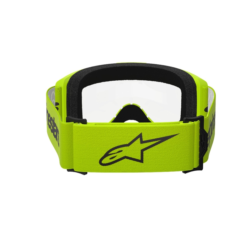 Gogle motocrossowe Alpinestars Vision 3 Wordmark fluo żółte z przezroczystą plexi