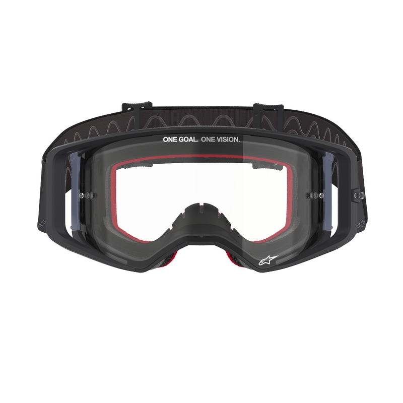 Gogle motocrossowe Alpinestars Supertech Corp w kolorze czarno-szarym z przezroczystymi soczewkami