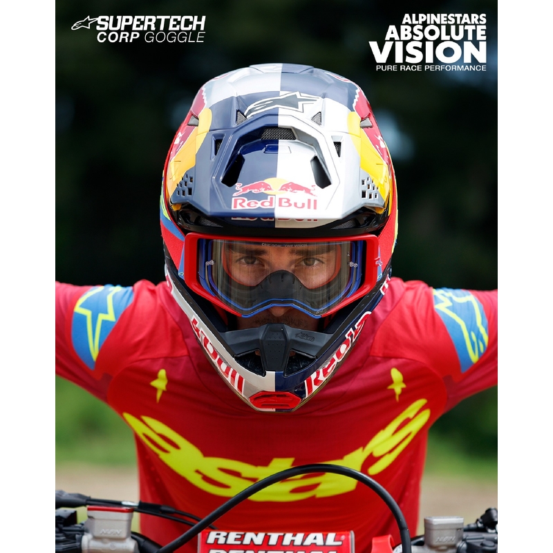 Gogle motocrossowe Alpinestars Supertech Corp w kolorze czarno-szarym z przezroczystymi soczewkami