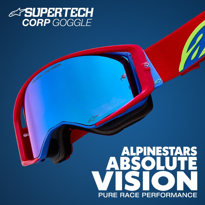 Gogle motocrossowe Alpinestars Supertech Corp w kolorze czarno-szarym z przezroczystymi soczewkami