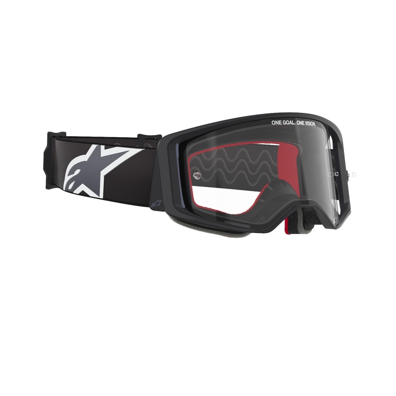 Gogle motocrossowe Alpinestars Supertech Corp w kolorze czarno-szarym z przezroczystymi soczewkami