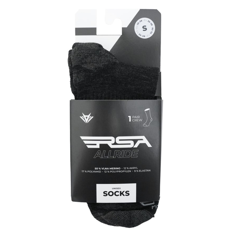 Skarpety RSA Allride Merino ciemnoszare