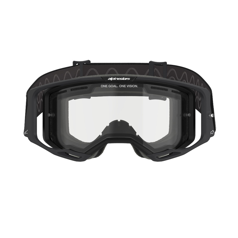 Gogle motocrossowe Alpinestars Vision 8 Corp w kolorze czarnym z podwójną, przezroczystą szybą przeciwmgielną