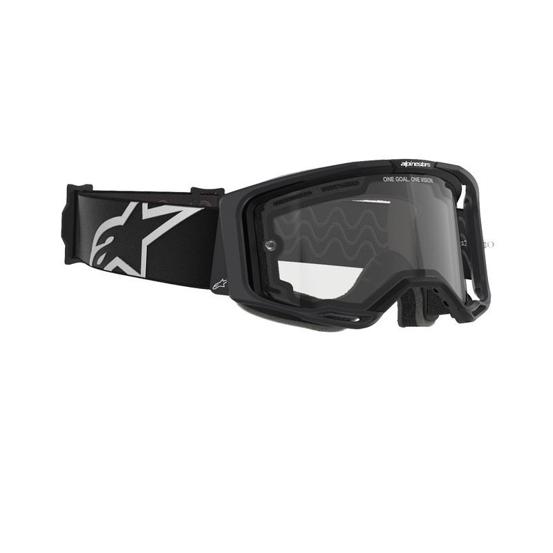 Gogle motocrossowe Alpinestars Vision 8 Corp w kolorze czarnym z podwójną, przezroczystą szybą przeciwmgielną