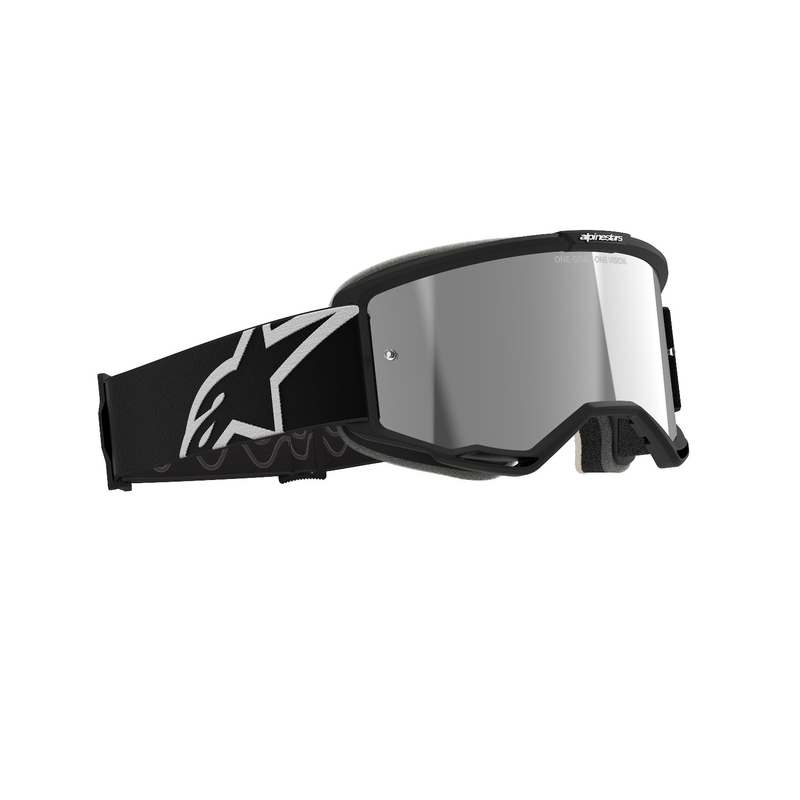 Gogle motocrossowe Alpinestars Vision 5 Corp w kolorze czarnym z lustrzanymi srebrnymi soczewkami