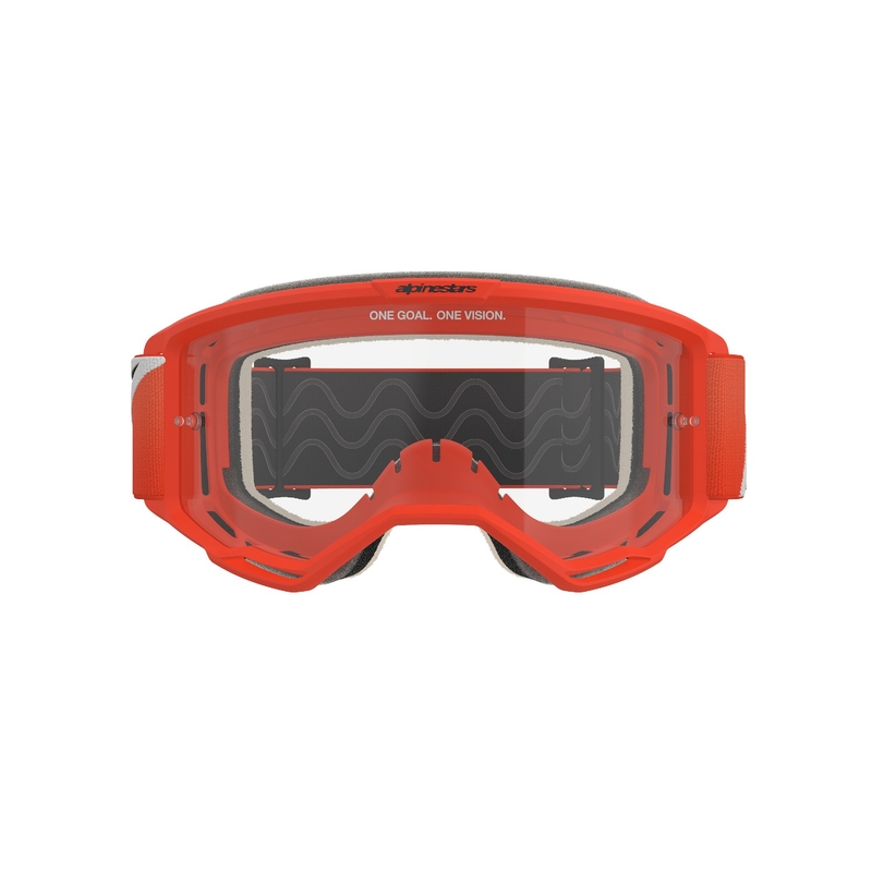 Gogle motocrossowe Alpinestars Vision 5 Corp pomarańczowe z przezroczystymi soczewkami