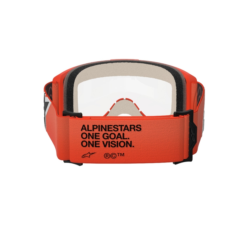 Gogle motocrossowe Alpinestars Vision 5 Corp pomarańczowe z przezroczystymi soczewkami