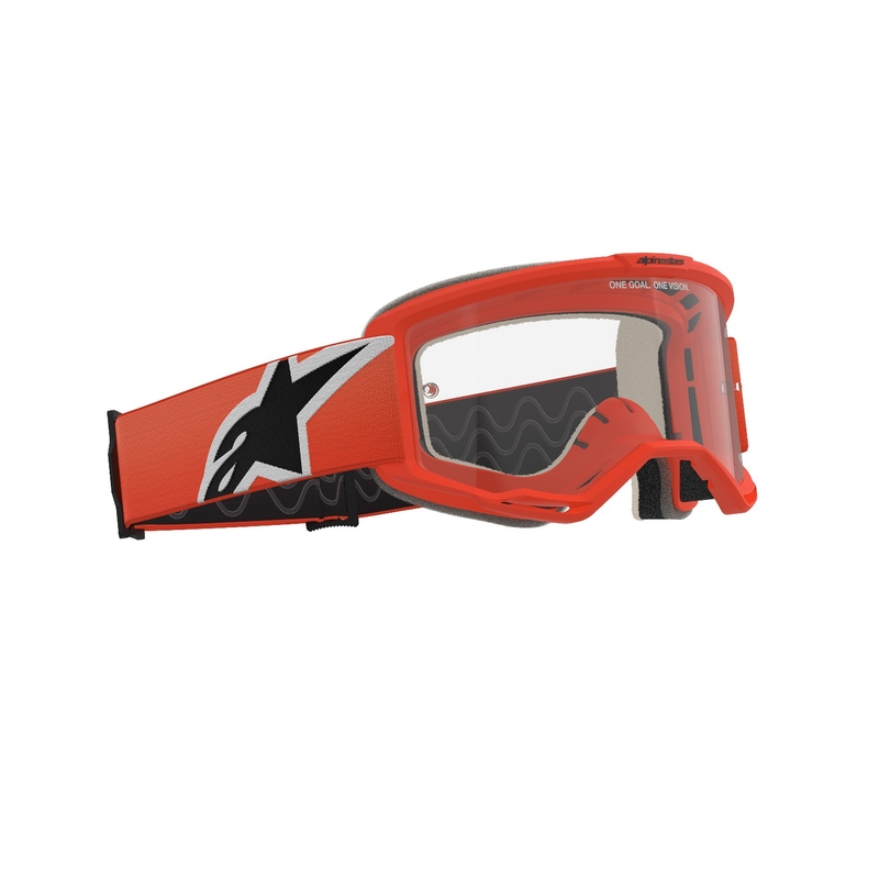 Gogle motocrossowe Alpinestars Vision 5 Corp pomarańczowe z przezroczystymi soczewkami