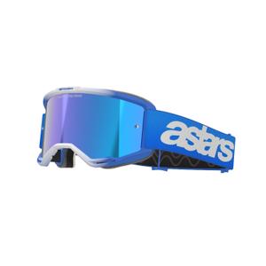 Gogle motocrossowe Alpinestars Vision 5 Blaze Blue z niebieskimi lustrzanymi soczewkami