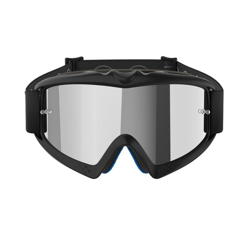 Dziecięce gogle motocrossowe Alpinestars Vision Youth Corp w kolorze czarnym z lustrzanymi srebrnymi soczewkami