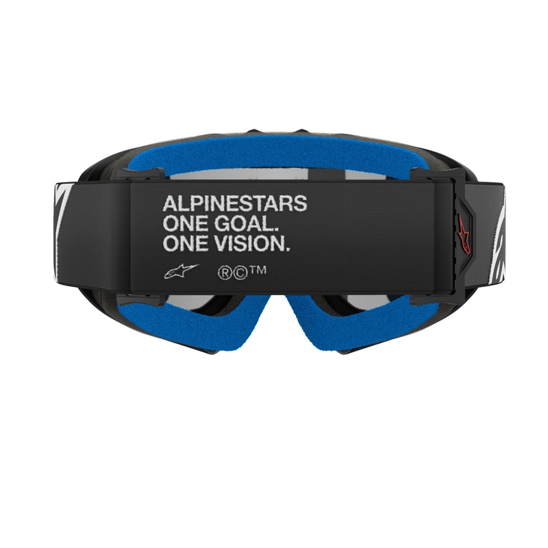 Dziecięce gogle motocrossowe Alpinestars Vision Youth Corp w kolorze czarnym z lustrzanymi srebrnymi soczewkami
