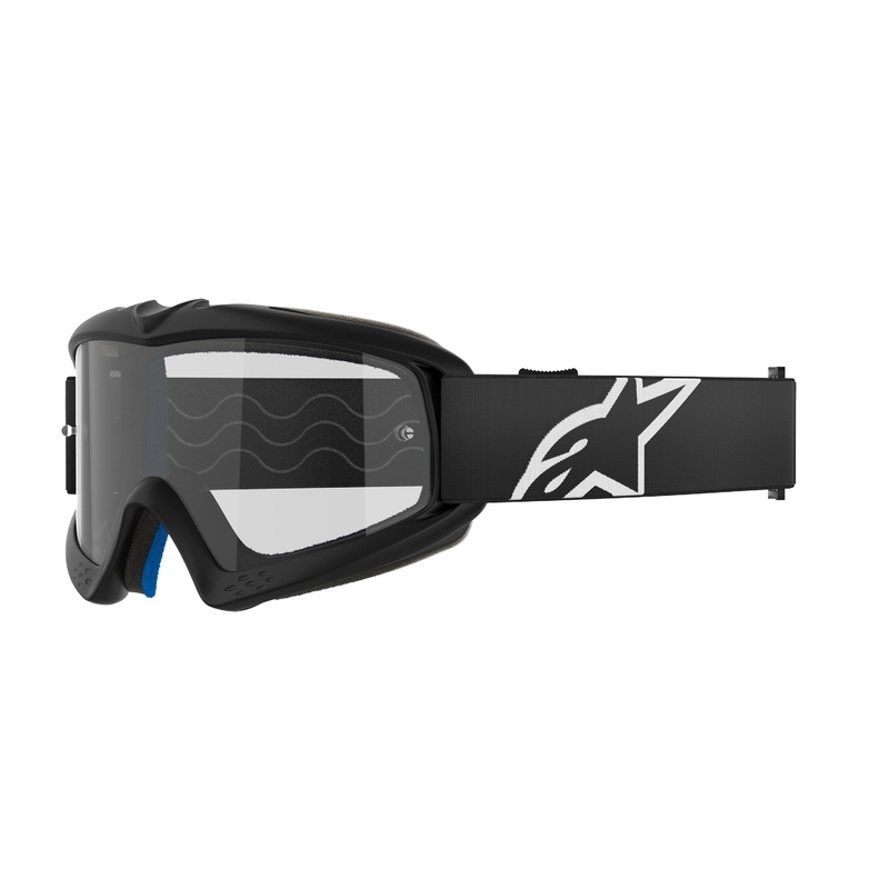 Czarne gogle motocrossowe dla dzieci Alpinestars Vision Youth Corp z przezroczystymi szkłami