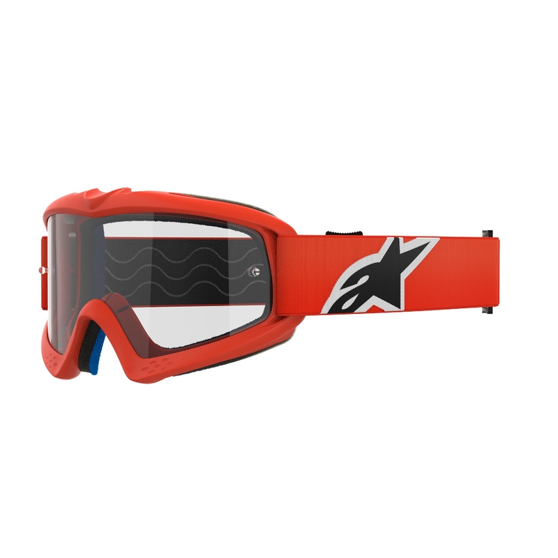 Dziecięce gogle motocrossowe Alpinestars Vision Youth Corp w kolorze pomarańczowym z przezroczystymi szkłami