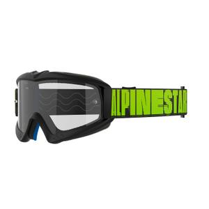 Dziecięce gogle motocrossowe Alpinestars Vision Youth Hollow czarno-antracytowo-fluo żółte z przezroczystymi soczewkami