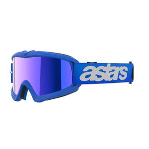 Dziecięce gogle motocrossowe Alpinestars Vision Youth Blaze w kolorze niebieskim z lustrzanymi niebieskimi soczewkami