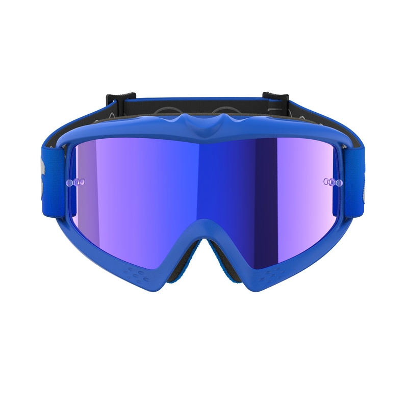 Dziecięce gogle motocrossowe Alpinestars Vision Youth Blaze w kolorze niebieskim z lustrzanymi niebieskimi soczewkami