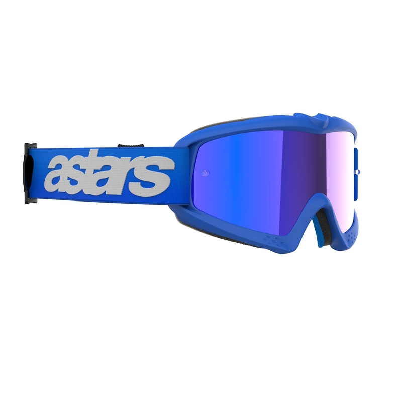 Dziecięce gogle motocrossowe Alpinestars Vision Youth Blaze w kolorze niebieskim z lustrzanymi niebieskimi soczewkami