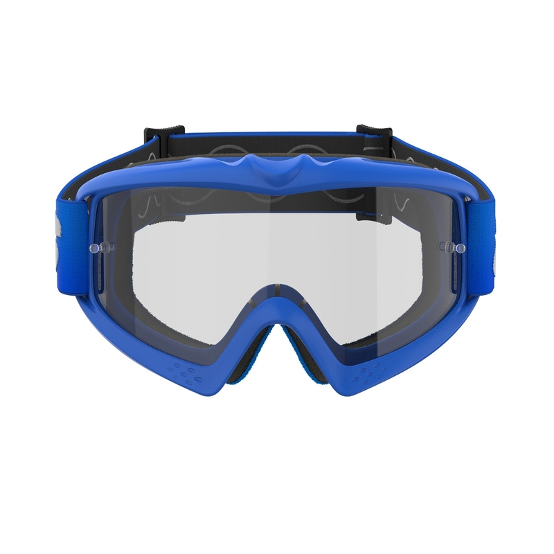 Niebieskie gogle motocrossowe Alpinestars Vision Youth Blaze z przezroczystymi soczewkami