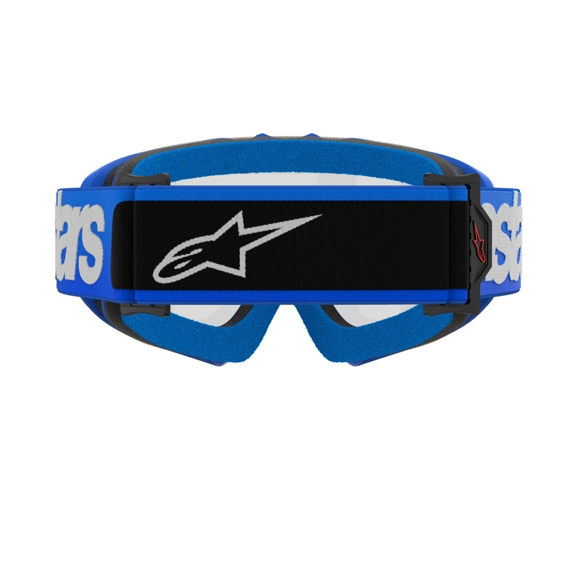 Niebieskie gogle motocrossowe Alpinestars Vision Youth Blaze z przezroczystymi soczewkami