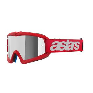 Gogle motocrossowe Alpinestars Vision Youth Blaze Red ze srebrnymi lustrzanymi soczewkami