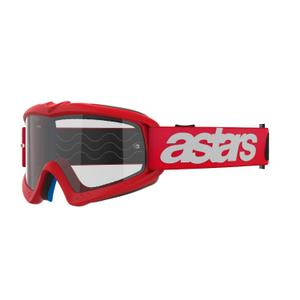 Czerwone gogle motocrossowe Alpinestars Vision Youth Blaze z przezroczystymi soczewkami