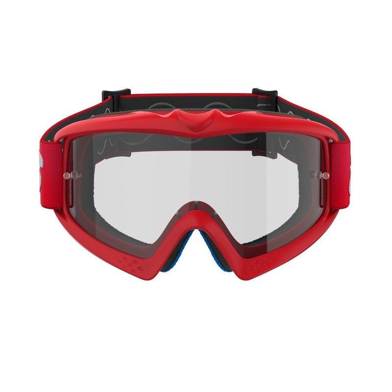 Czerwone gogle motocrossowe Alpinestars Vision Youth Blaze z przezroczystymi soczewkami